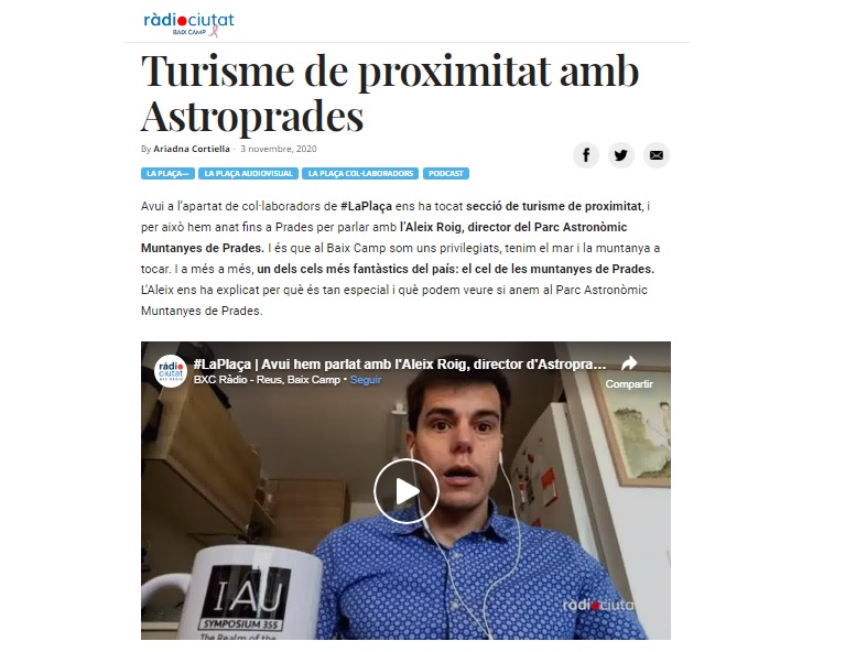 Turisme de proximitat amb el Parc Astronòmic