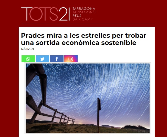 Prades mira a les estrelles per trobar una sortida econòmica sostenible
